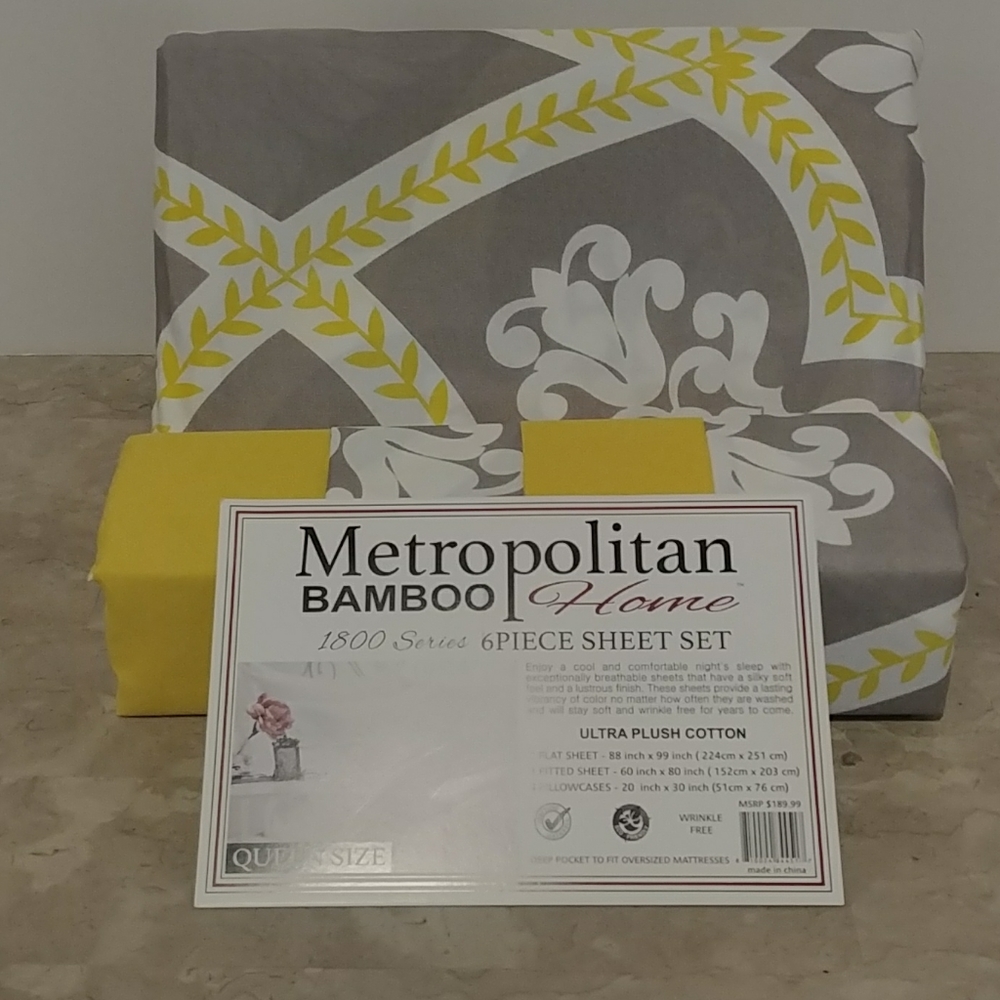 Metropolitan Bamboo Fleur Print Queen She⦠- Picture 11 of 12